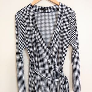 Navy elephant wrap dress